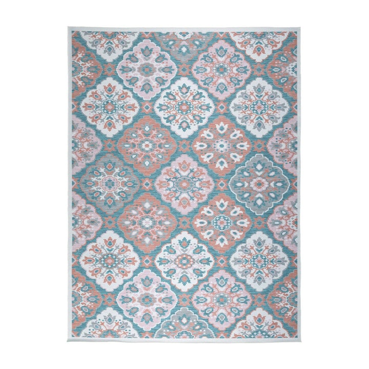 Outdoor Teppich Boho - Vedra Tile Blau - 1