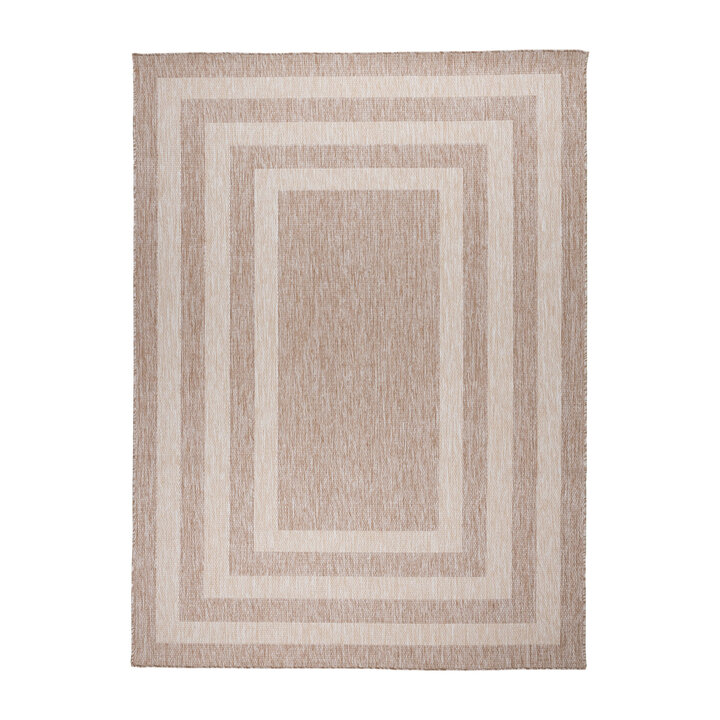 In- & Outdoor Teppich - Sierra Frame Beige Creme - 1