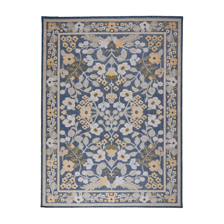 In - & Outdoorteppich - Bloom Oriental Blau - 1