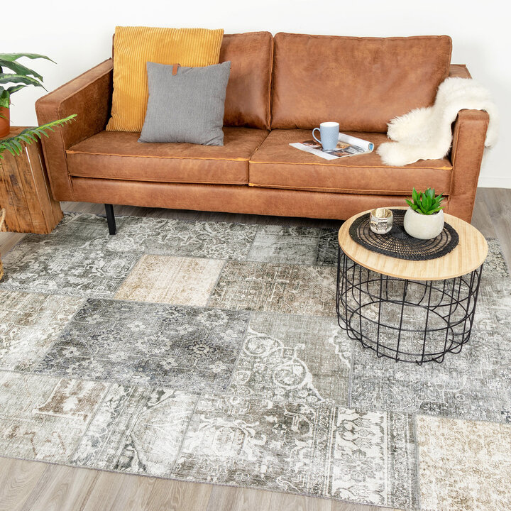 Patchwork Teppich - Lago Grau - 6