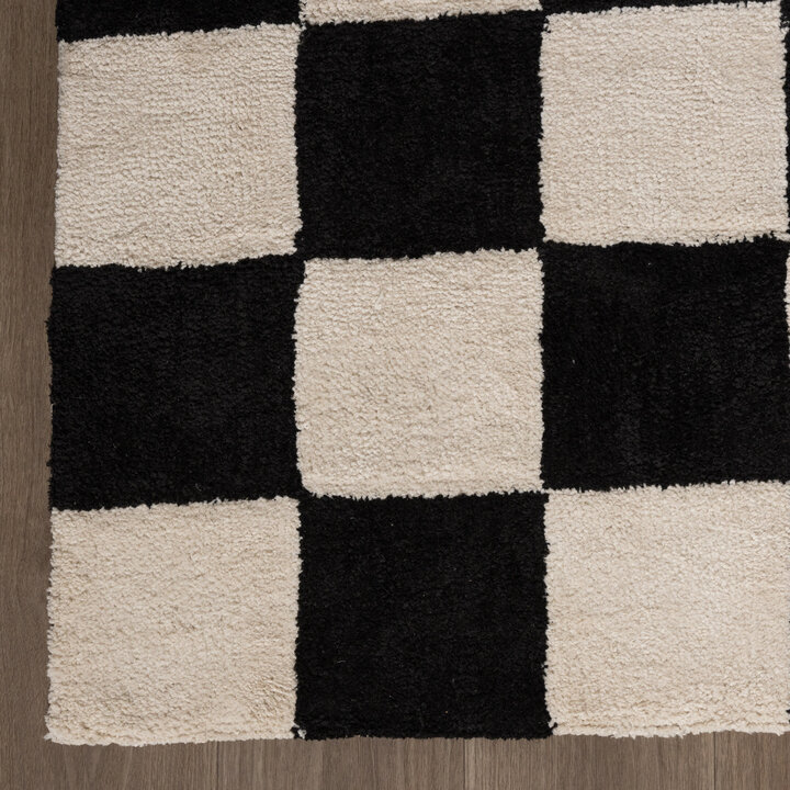 Teppich Kariert - Blox Schwarz Weiß - 4