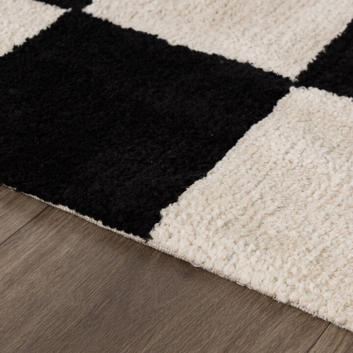 Teppich Kariert - Blox Schwarz Weiß - 5