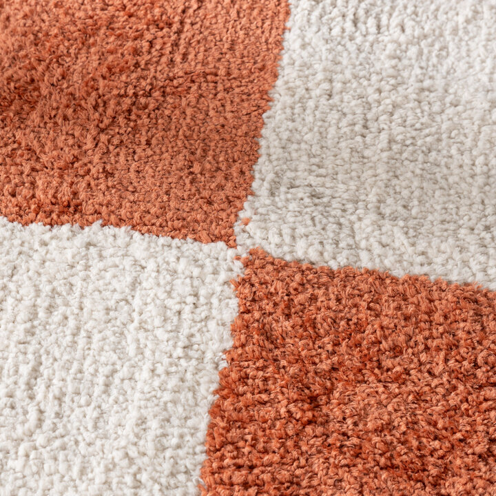 Teppich Kariert - Blox Terracotta Weiß - 3