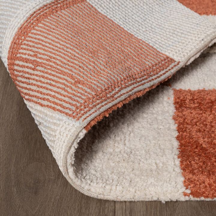 Teppich Kariert - Blox Terracotta Weiß - 6