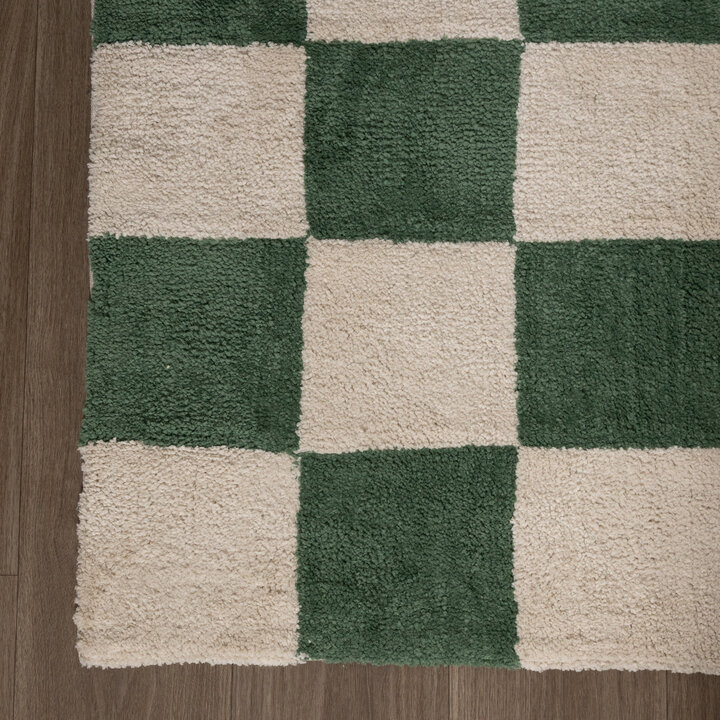 Teppich Kariert - Blox Grün Weiß - 4