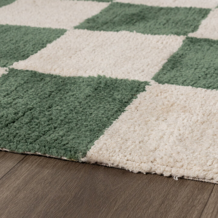 Teppich Kariert - Blox Grün Weiß - 5
