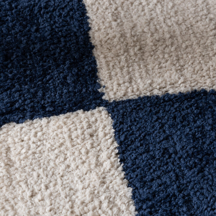 Teppich Kariert - Blox Blau Weiß - 3