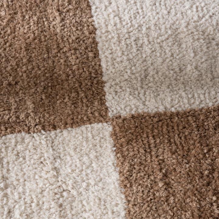 Teppich Kariert - Blox Beige Weiß - 3