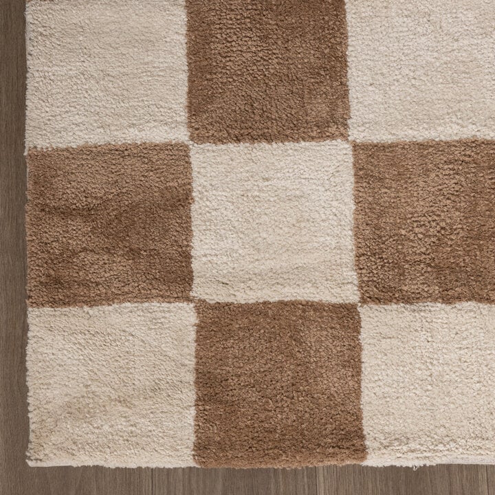 Teppich Kariert - Blox Beige Weiß - 4