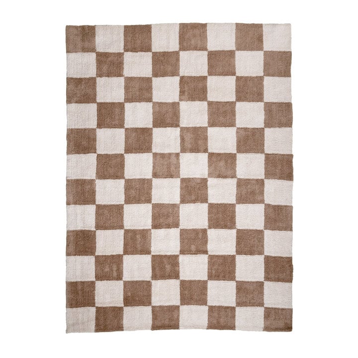 Teppich Kariert - Blox Beige Weiß - 1