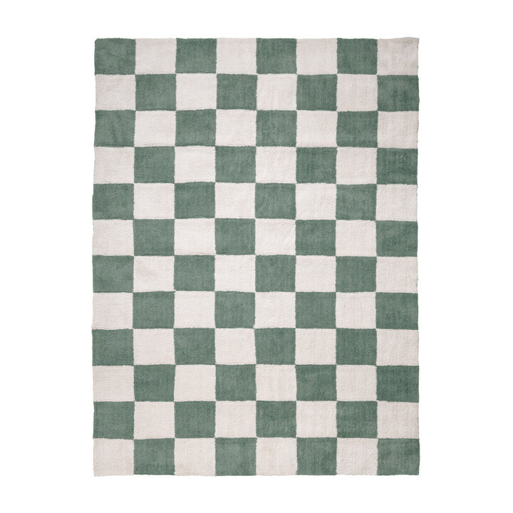 Teppich Kariert - Blox Grün Weiß - 1