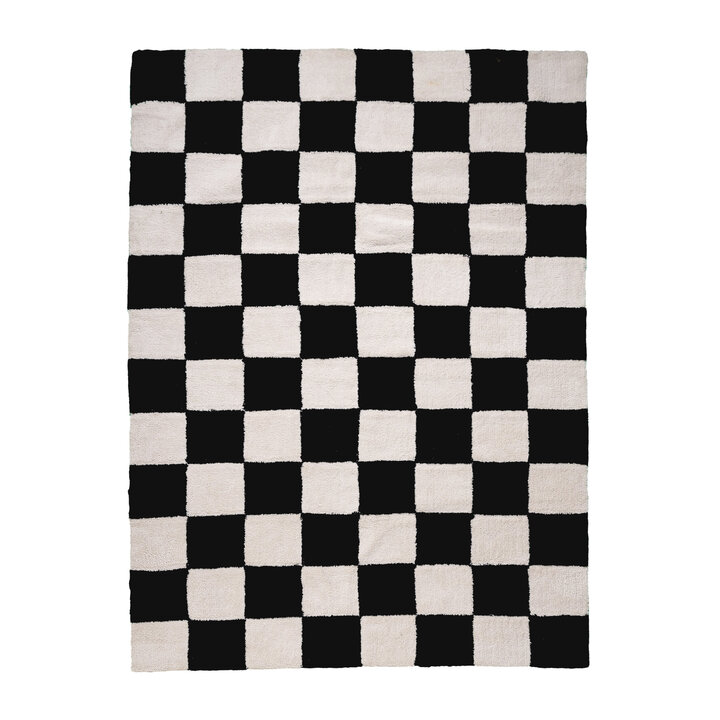 Teppich Kariert - Blox Schwarz Weiß - 1