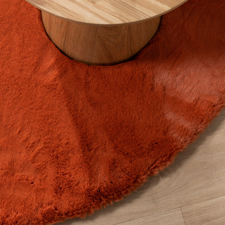 Hochflor Teppich Rund - Comfy Supreme Terracotta - 4