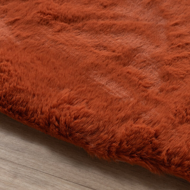 Hochflor Teppich Rund - Comfy Supreme Terracotta - 5