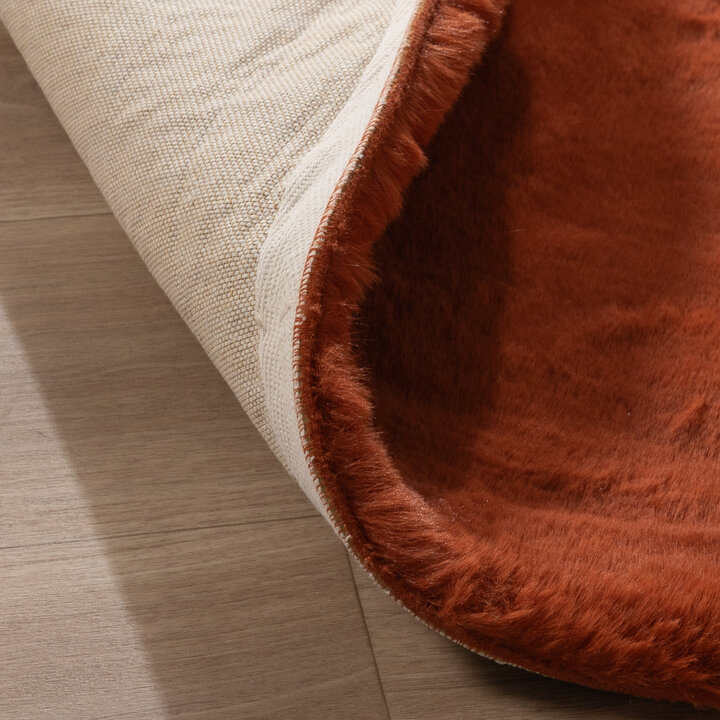 Hochflor Teppich Rund - Comfy Supreme Terracotta - 6
