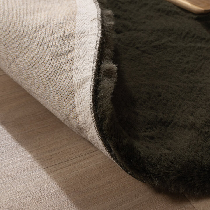 Hochflor Teppich Rund - Comfy Supreme Grün - 6