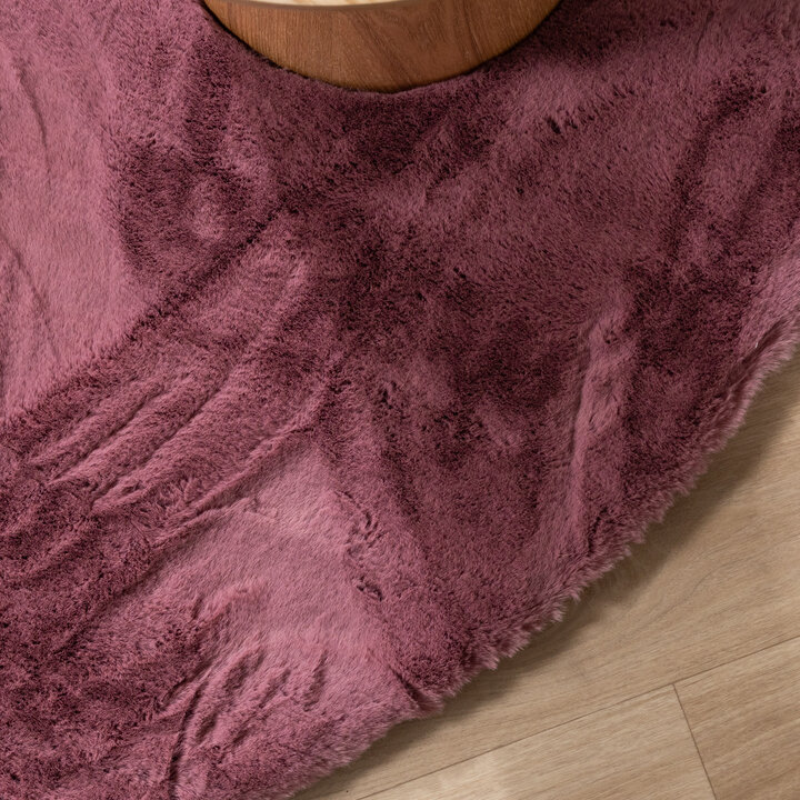Hochflor Teppich Rund - Comfy Supreme Dunkelrosa - 4