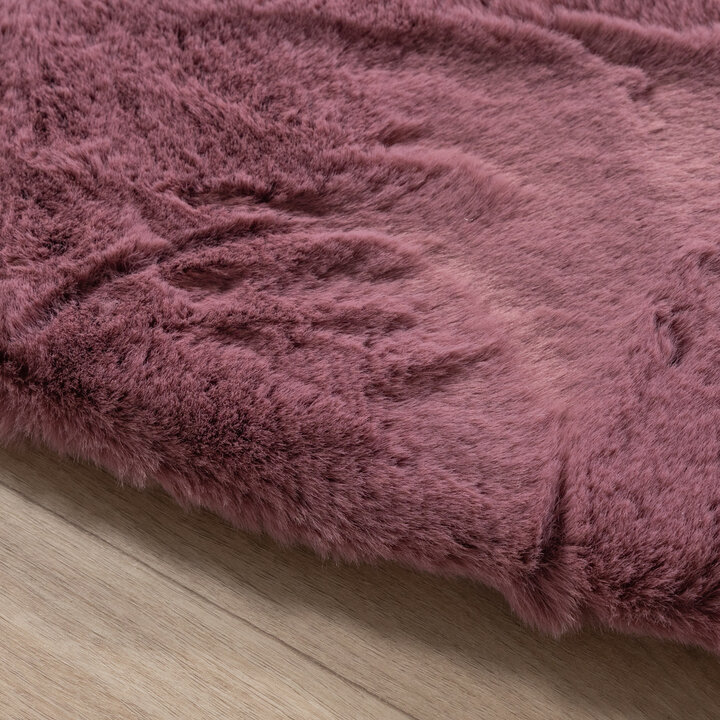 Hochflor Teppich Rund - Comfy Supreme Dunkelrosa - 5
