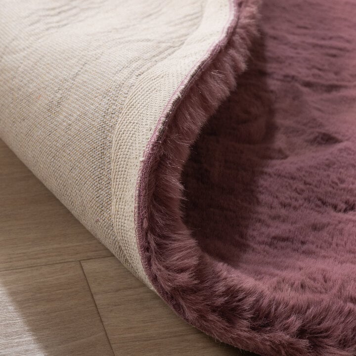 Hochflor Teppich Rund - Comfy Supreme Dunkelrosa - 6
