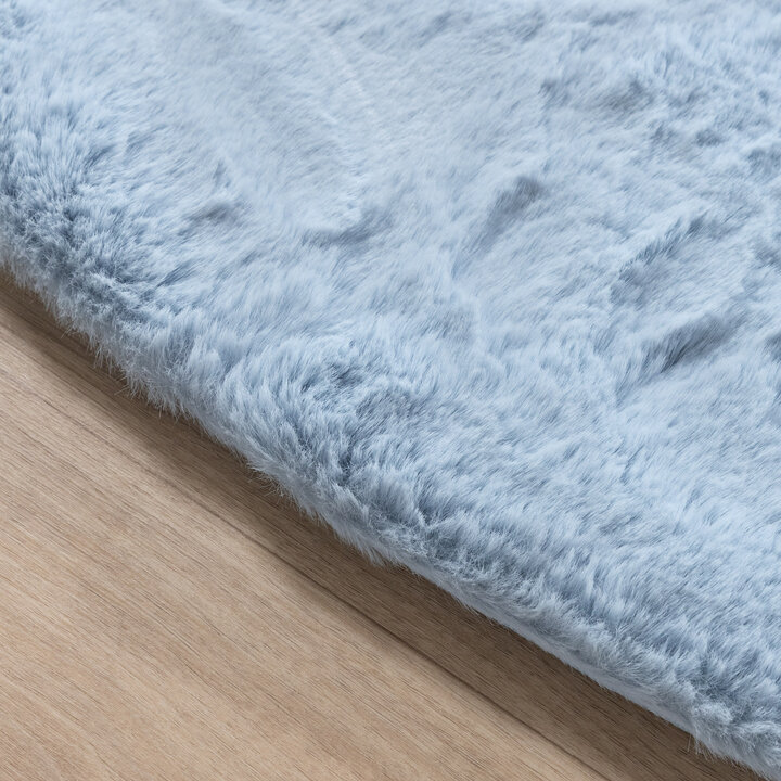 Hochflor Teppich Rund - Comfy Supreme Hellblau - 5