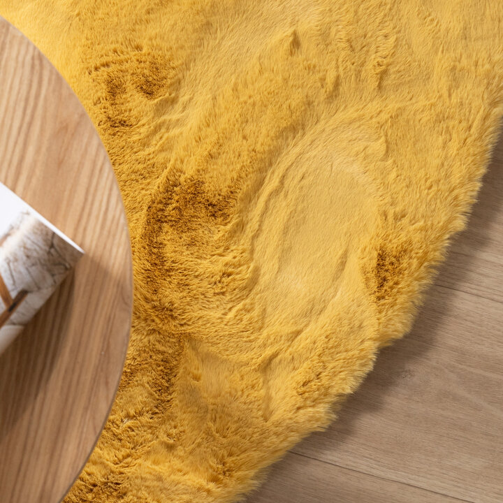 Hochflor Teppich Rund - Comfy Supreme Gelb - 4