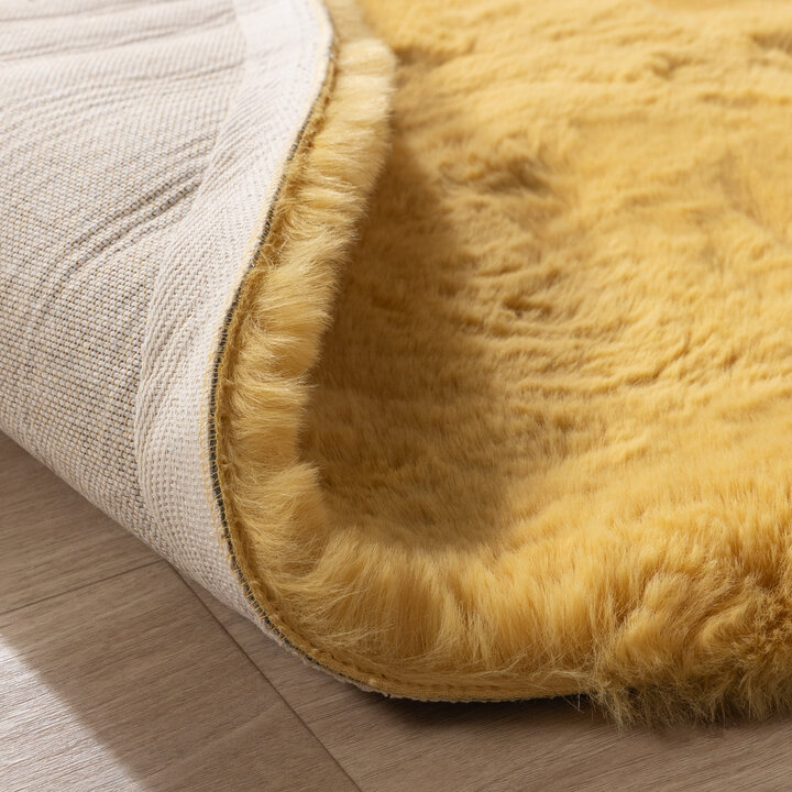 Hochflor Teppich Rund - Comfy Supreme Gelb - 6