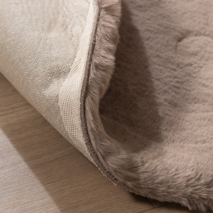 Hochflor Teppich Rund - Comfy Supreme Taupe - 6