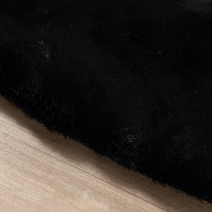 Hochflor Teppich Rund - Comfy Supreme Schwarz - 5