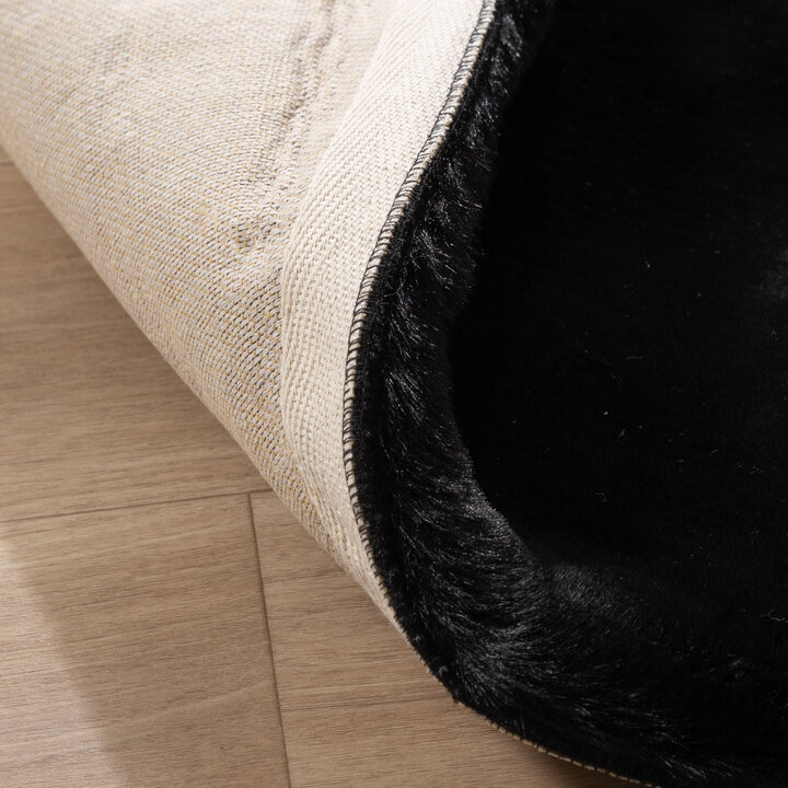 Hochflor Teppich Rund - Comfy Supreme Schwarz - 6
