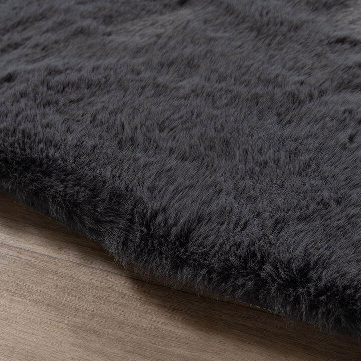 Hochflor Teppich Rund - Comfy Supreme Anthrazit - 5