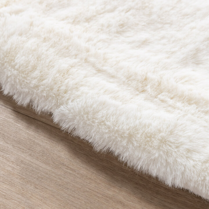 Hochflor Teppich Rund - Comfy Supreme Weiß - 5