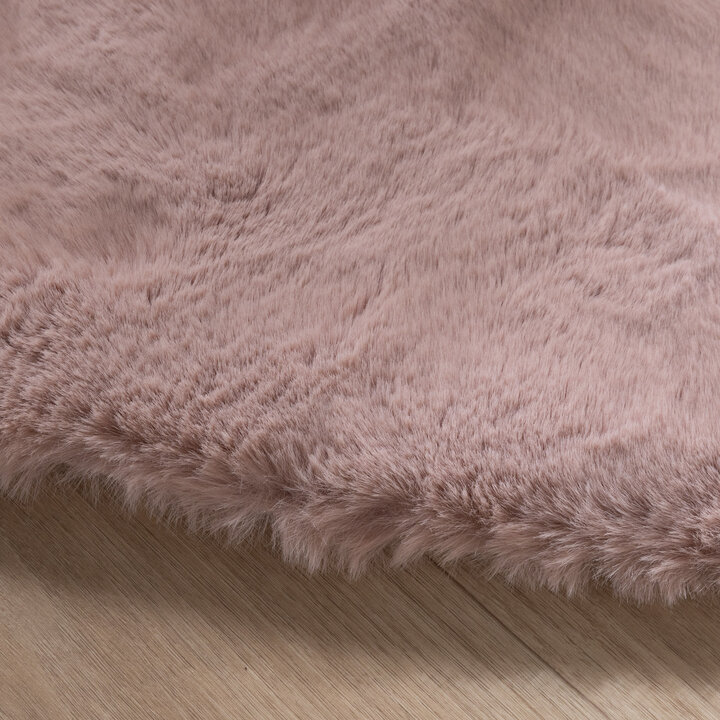 Hochflor Teppich Rund - Comfy Supreme Rosa - 5