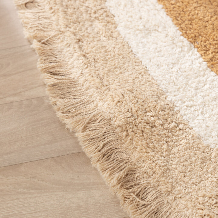 Waschbarer Kinderteppich Rund - Milo Beige - 5