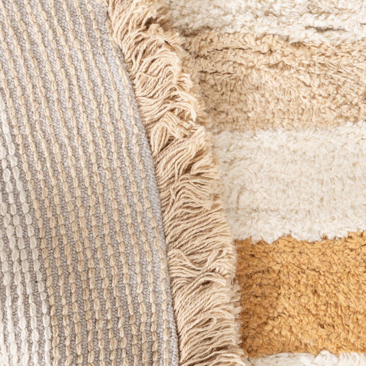 Waschbarer Kinderteppich Rund - Milo Beige - 6