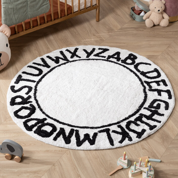 Kinderteppich Rund - Bodhi Weiß