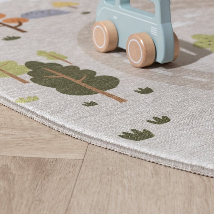 Auto Spielteppich Rund - Rocky Ride Grau - 5