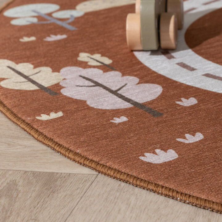 Auto Spielteppich Rund - Rocky Ride Terracotta - 5