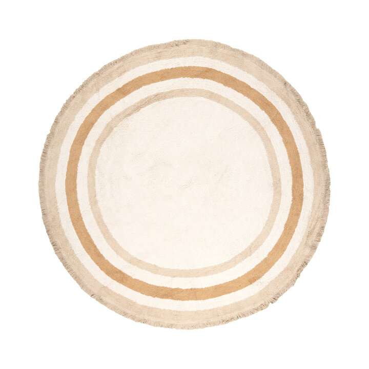 Waschbarer Kinderteppich Rund - Milo Beige - 1