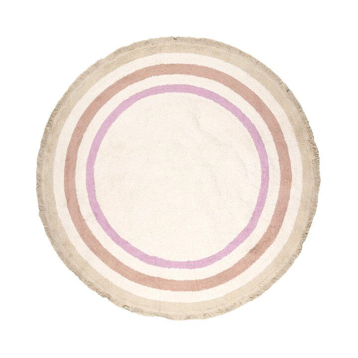 Waschbarer Kinderteppich Rund - Milo Rosa - 1