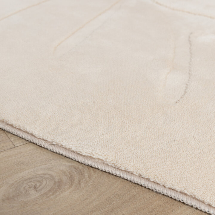 Kinderteppich Waschbar - Coco Blatt Beige - 5