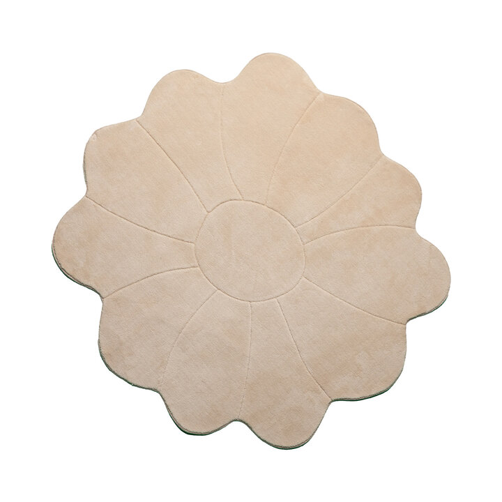Kinderteppich Rund - Coco Blume Beige - 1