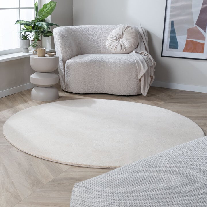 Waschbarer Teppich Rund - Vivid Beige