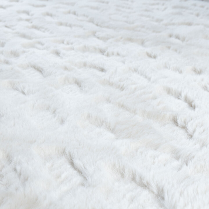 3D Teppich Flauschig - Moon Weiß - 3