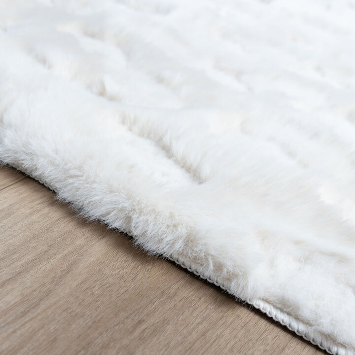 3D Teppich Flauschig - Moon Weiß - 5