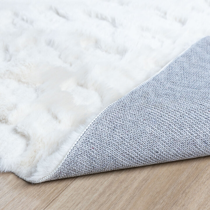 3D Teppich Flauschig - Moon Weiß - 6