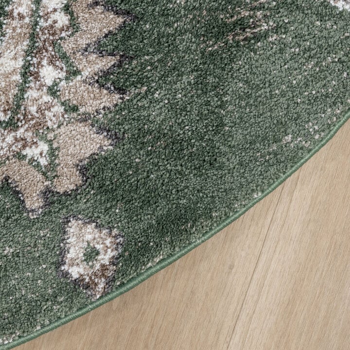 Berberteppich Rund - Blend Aztec Grün - 3