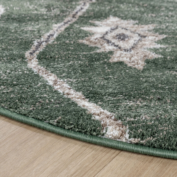 Berberteppich Rund - Blend Aztec Grün - 4
