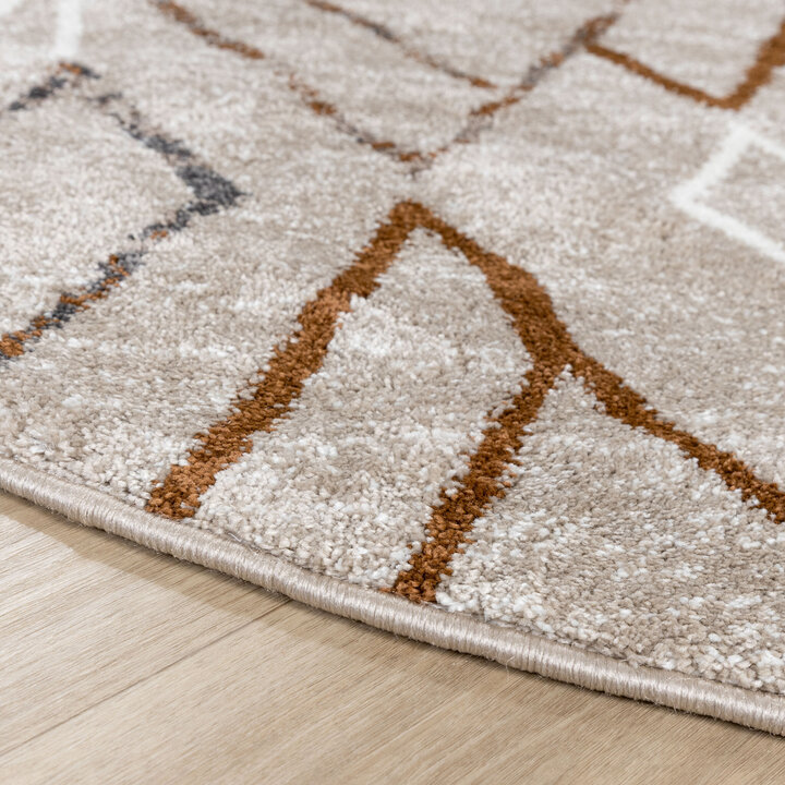 Berberteppich Rund - Blend Diamond Beige - 4
