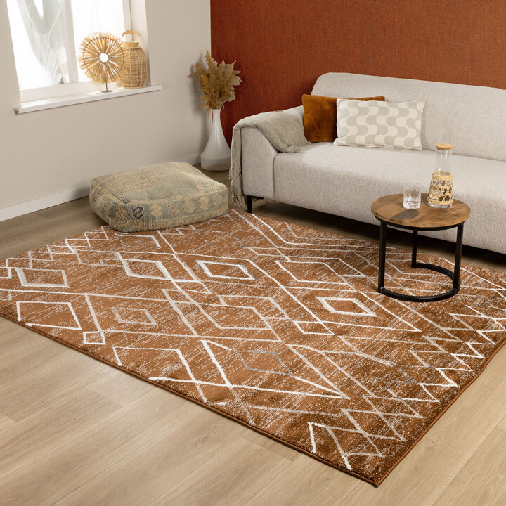 Berberteppich - Blend Diamond Rostbraun
