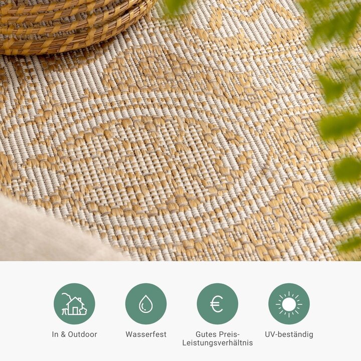 In- & Outdoor Teppich Rund - Summer Oriental Gelb - 4